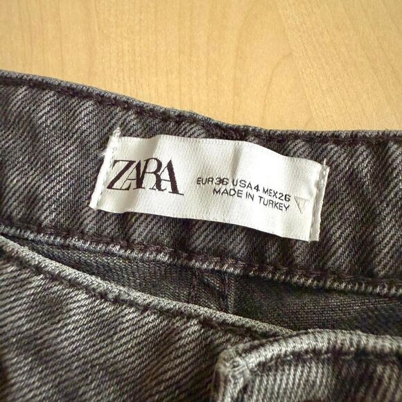 Zara Black Washed Slit Hem Jeans - Picture 7 of 7